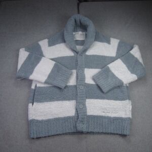 Gelato Pique Cardigan Homme Large Gray Striped‎ Shawl Collar Sweater Christmas